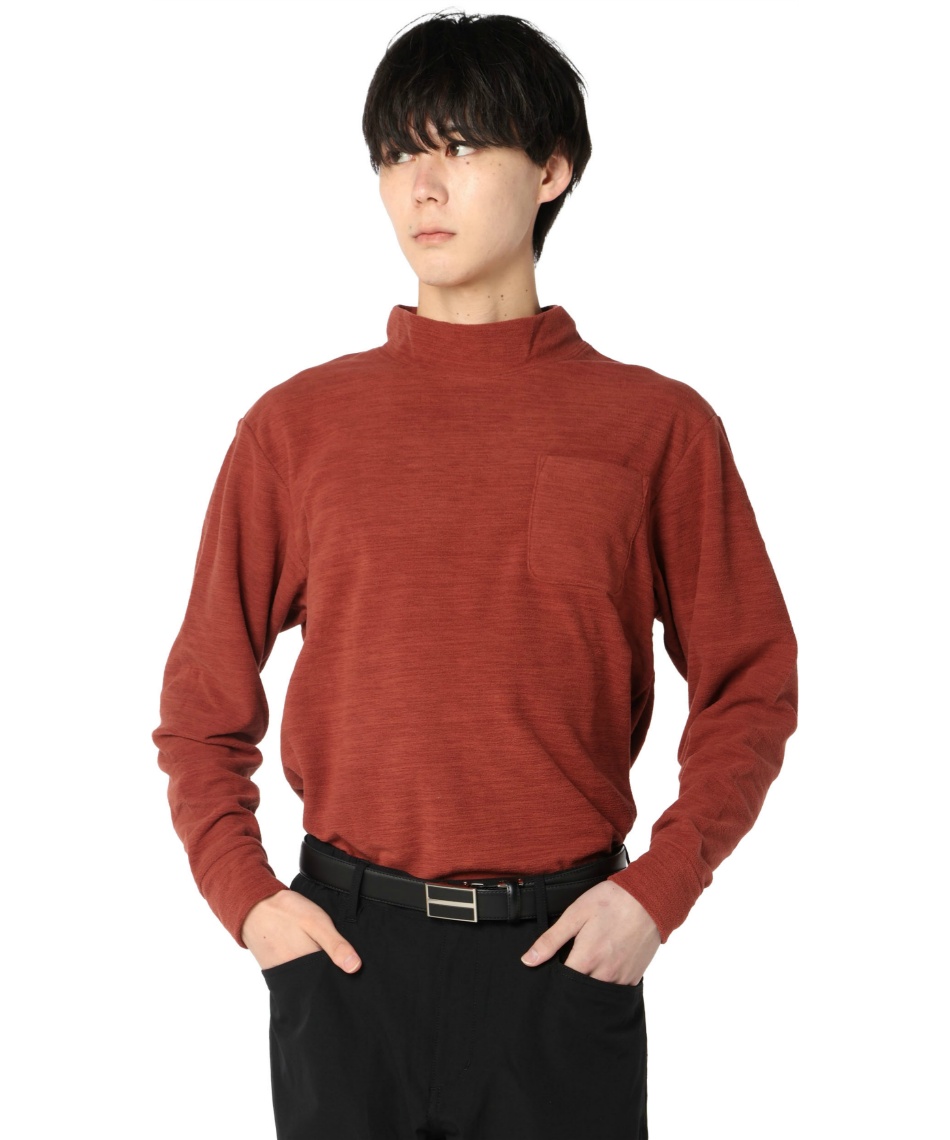 ホカロン(HOKARON) ゴルフウェア 長袖シャツ フリースモックネック長袖