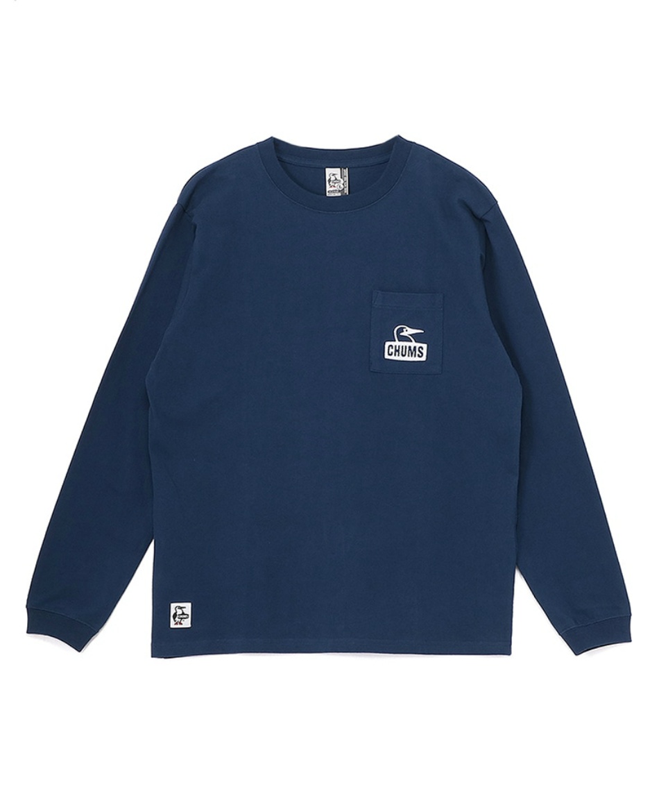 チャムス(CHUMS) Tシャツ 長袖 ブービーフェイスポケットブラッシュド