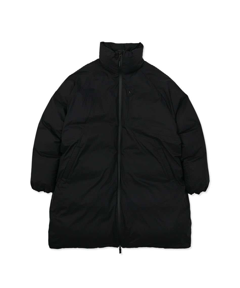 m　ダウン　ブラック 中綿スタンドレザーダウンジャケット メンズ コクーンシルエット[品番