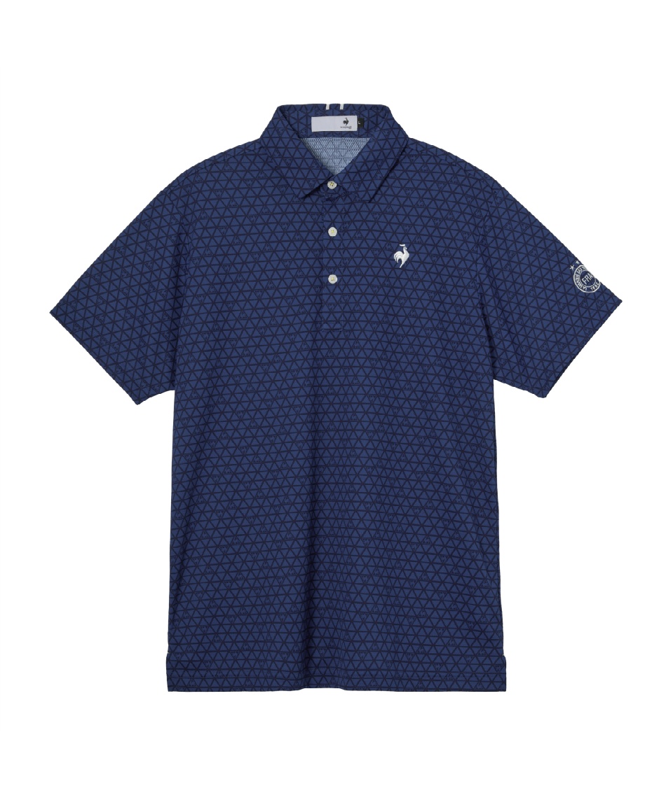90829 ルコックスポルティフゴルフ　ポロシャツ　紺色　M ルコックスポルティフ(le coq sportif) ゴルフウェア ポロシャツ 半袖