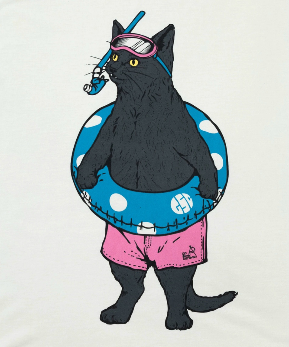 ✩美品✩ミスエディ　ストライプ柄 猫イラスト 半袖Tシャツ ✩美品✩ミスエディ ストライプ柄 猫イラスト 半袖Tシャツ ✩美品