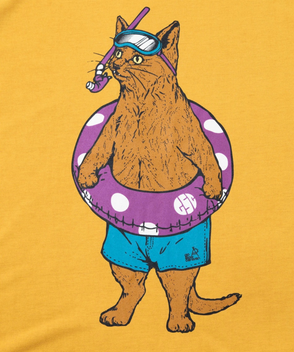 ✩美品✩ミスエディ ストライプ柄 猫イラスト 半袖Tシャツ ✩美品