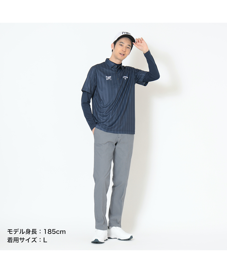 キャロウェイ(Callaway) ゴルフウェア シャツセット カノコストライプ