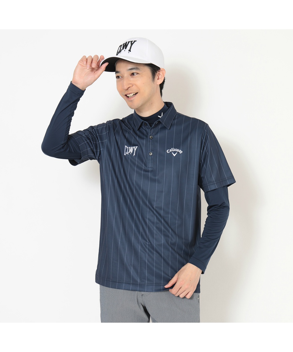 キャロウェイ(Callaway) ゴルフウェア シャツセット カノコストライプ