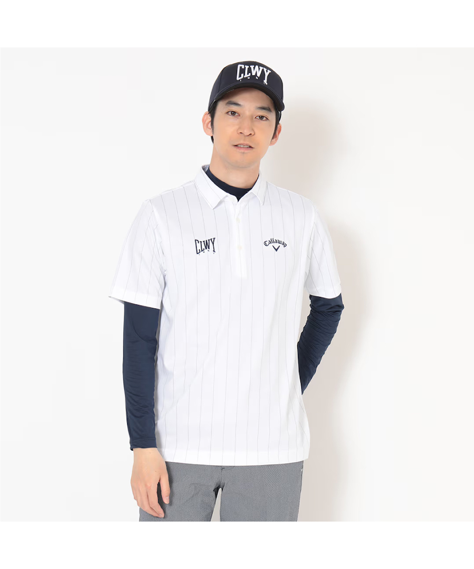 キャロウェイ(Callaway) ゴルフウェア シャツセット カノコストライプ