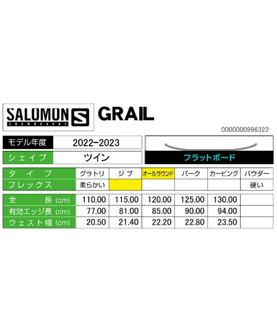 サロモン(salomon) スノーボード 板 グレイル GRAIL L41219000 オールラウンド