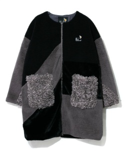 楽天市場】【SALE／50%OFF】ボアファーMIXパッチワークコート