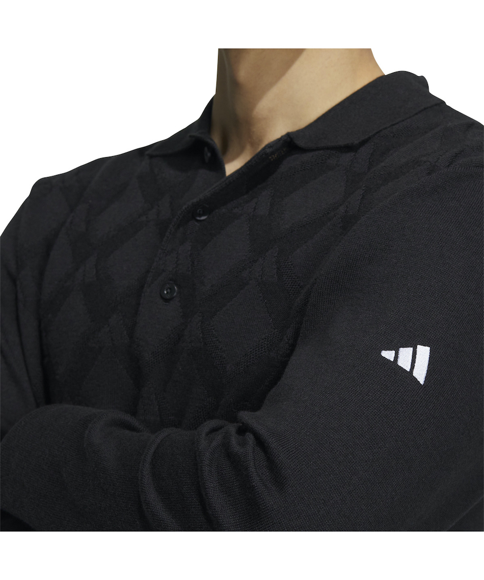 アディダス(adidas) ゴルフウェア ポロシャツ 長袖 アーガイル柄