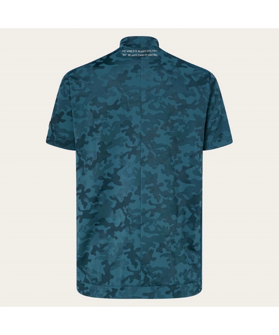 オークリー(OAKLEY) ゴルフウェア 半袖シャツ SKULL ENDEAVOR MOCK SHIRT スカルジャガードモックネック半袖シャツ FOA405734 【2023年秋冬モデル】