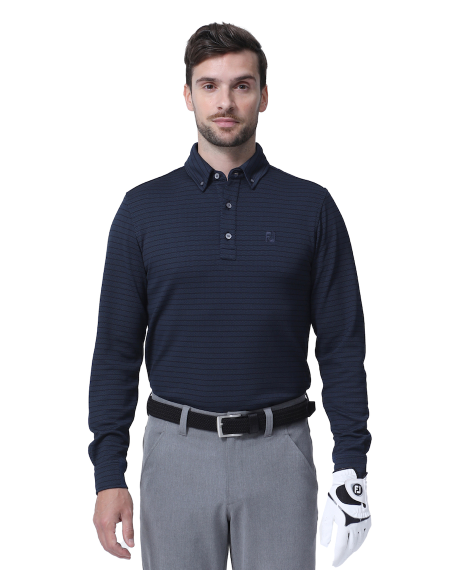 独特の素材 フットジョイ(FootJoy) ゴルフウェア ポロシャツ 長袖 メンズウェア
