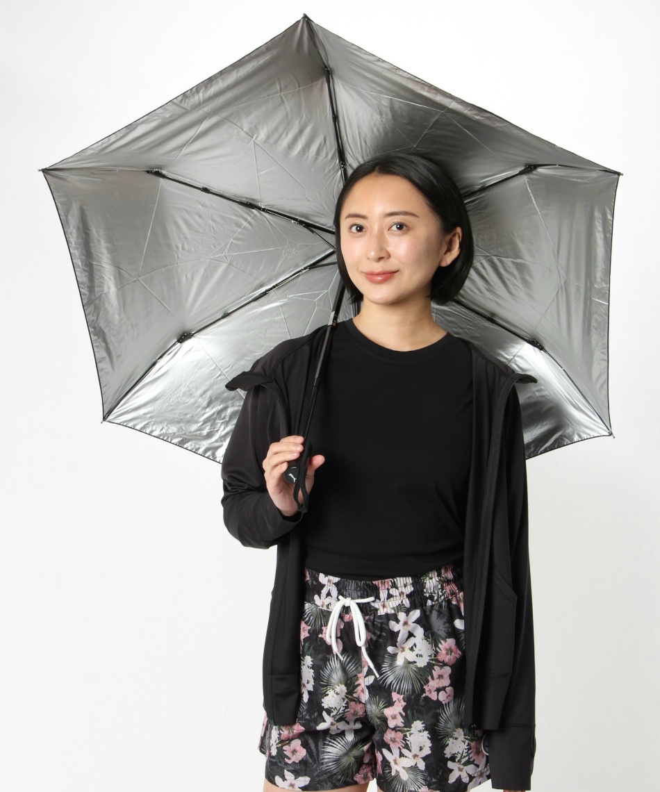日傘 パラソル 折りたたみ UV PM晴雨兼用BK無地55自動開閉傘