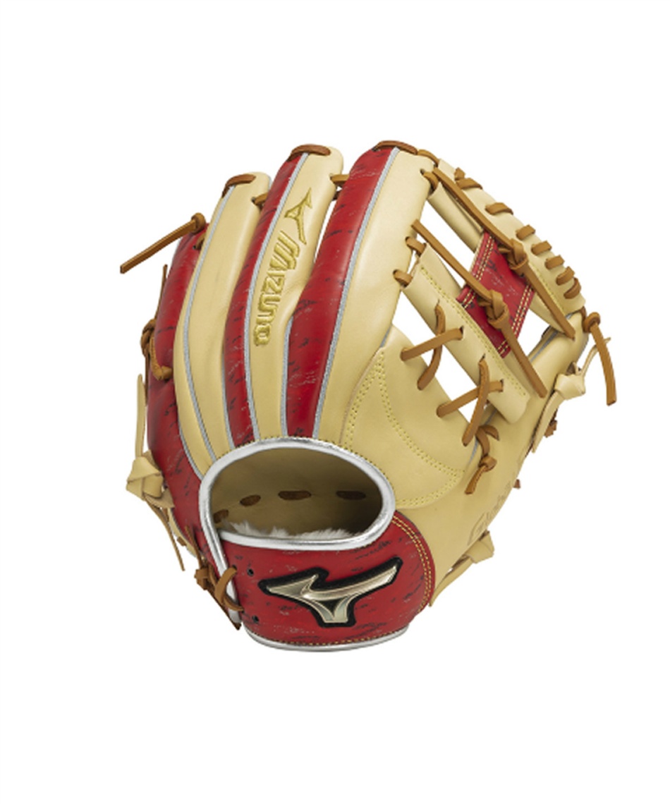 ✨美品✨MIZUNO‼️ミズノGlobal Elite 軟式用グローブ　内野手　赤 美品ミズノ軟式、内野手用GlObAl Eliteレッドグローブ