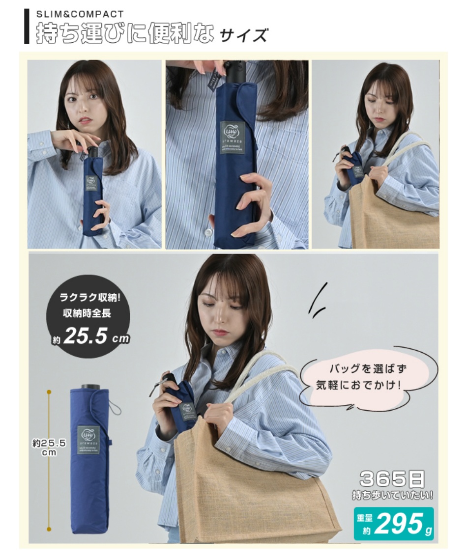 ムーンバット 晴雨兼用 折りたたみ傘 ウラワザスリム60 UR-SL/PL60