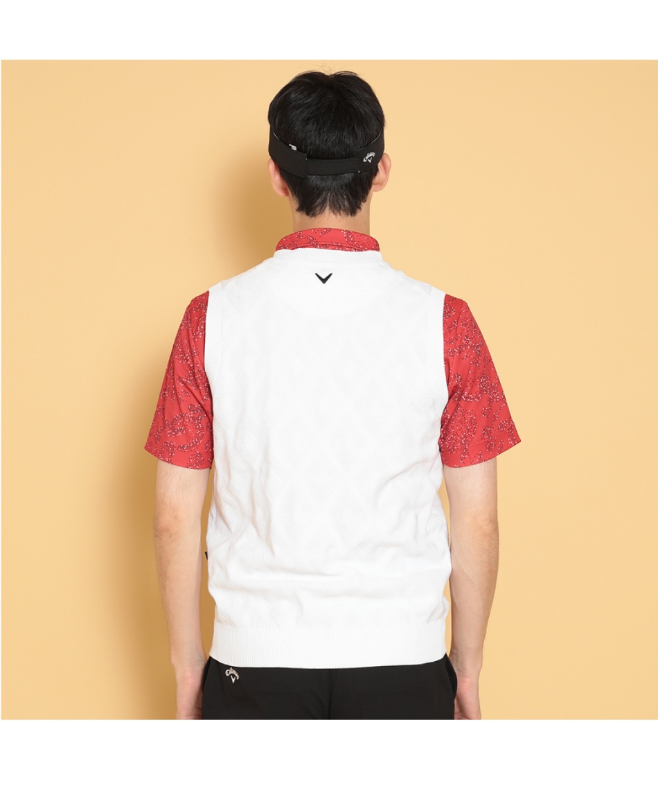 ゴルフウェア ニットベスト ダイヤジャカードソフトタッチポリエステル