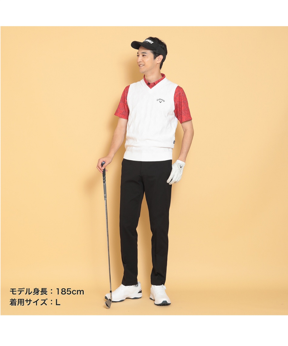 ゴルフウェア ニットベスト ダイヤジャカードソフトタッチ