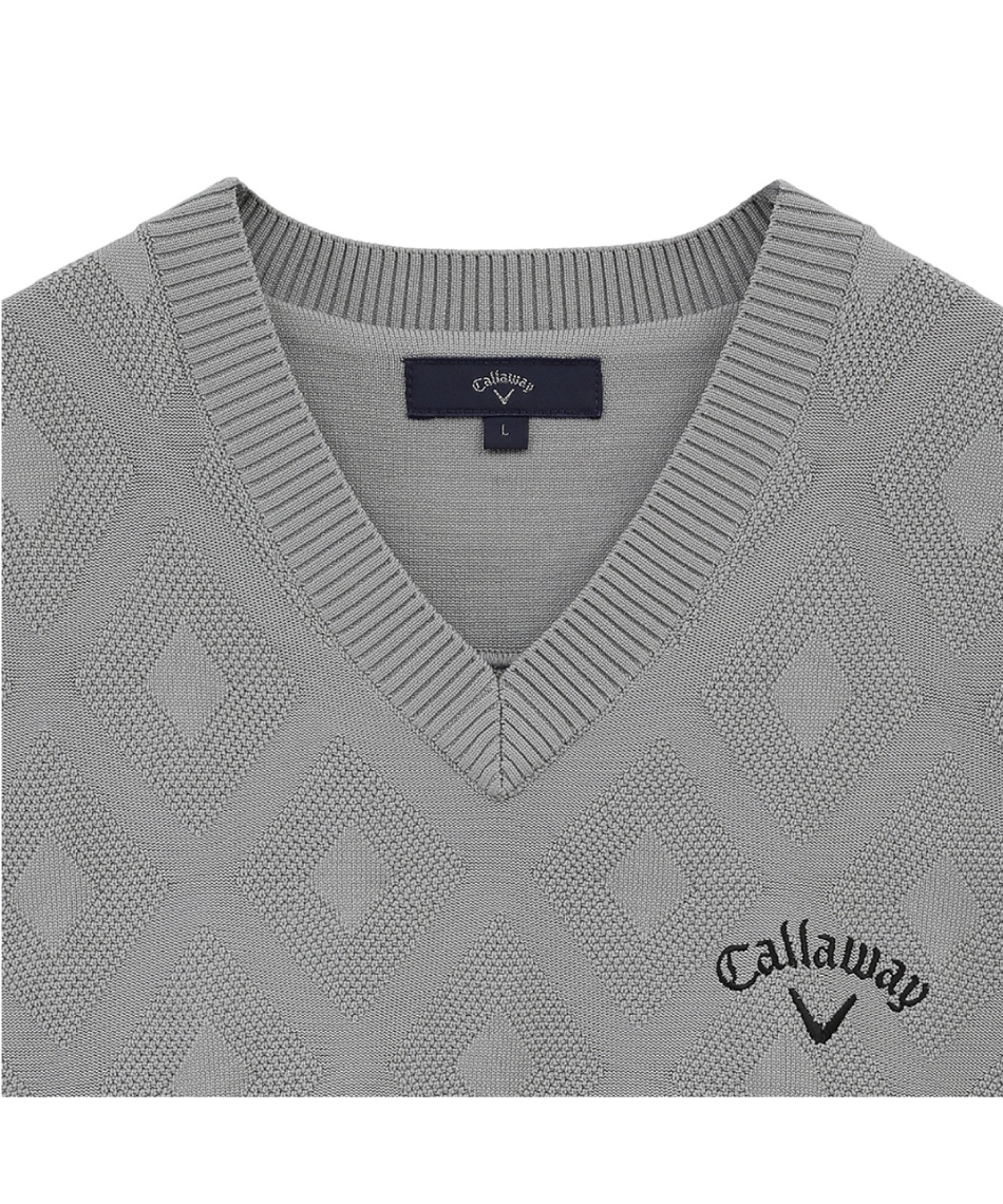 ゴルフウェア ニットベスト ダイヤジャカードソフトタッチポリエステル