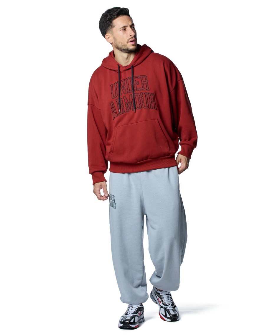 ★UNDER ARMOUR★メンズUAアイコンテリー1/2ジップ セール】UAアイコン ヘビーウェイト テリー オーバーサイズ