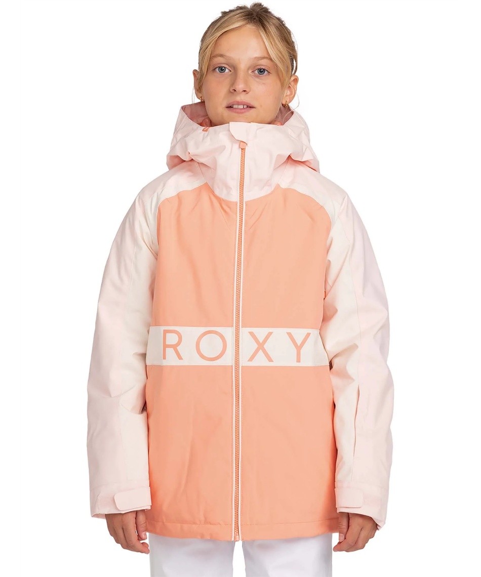 ROXY　スノーボードウェア M マウンテンジャケット　サーモンピンク　フード付 ROXY スノーボードウェア M マウンテンジャケット サーモンピンク