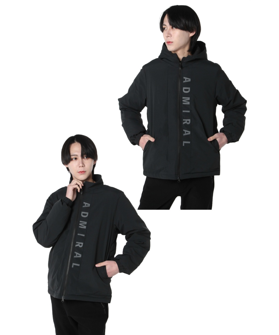 ゴルフウェア ブルゾン軽量中綿フーデッドジャケットADMA486