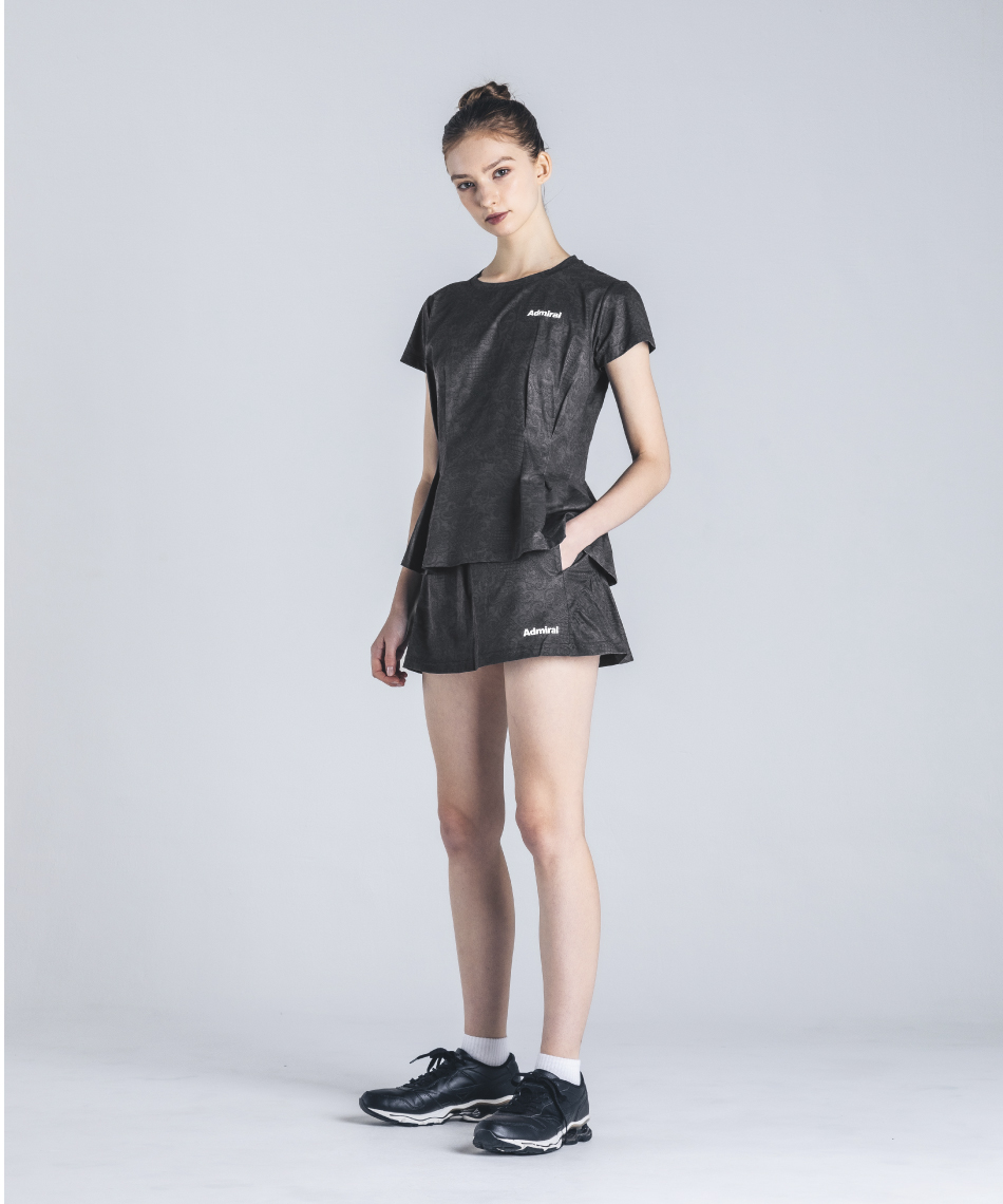 テニスウェア バドミントンウェア Tシャツ 半袖 キルトプリント