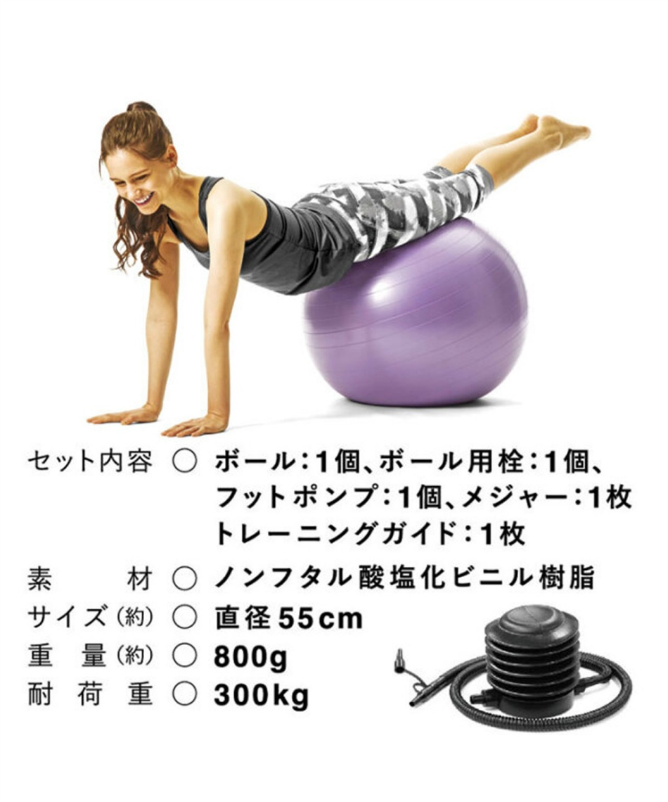 ラ ヴィ(La-VIE) ジムボール バランスボール55cm パープル 3B-4129