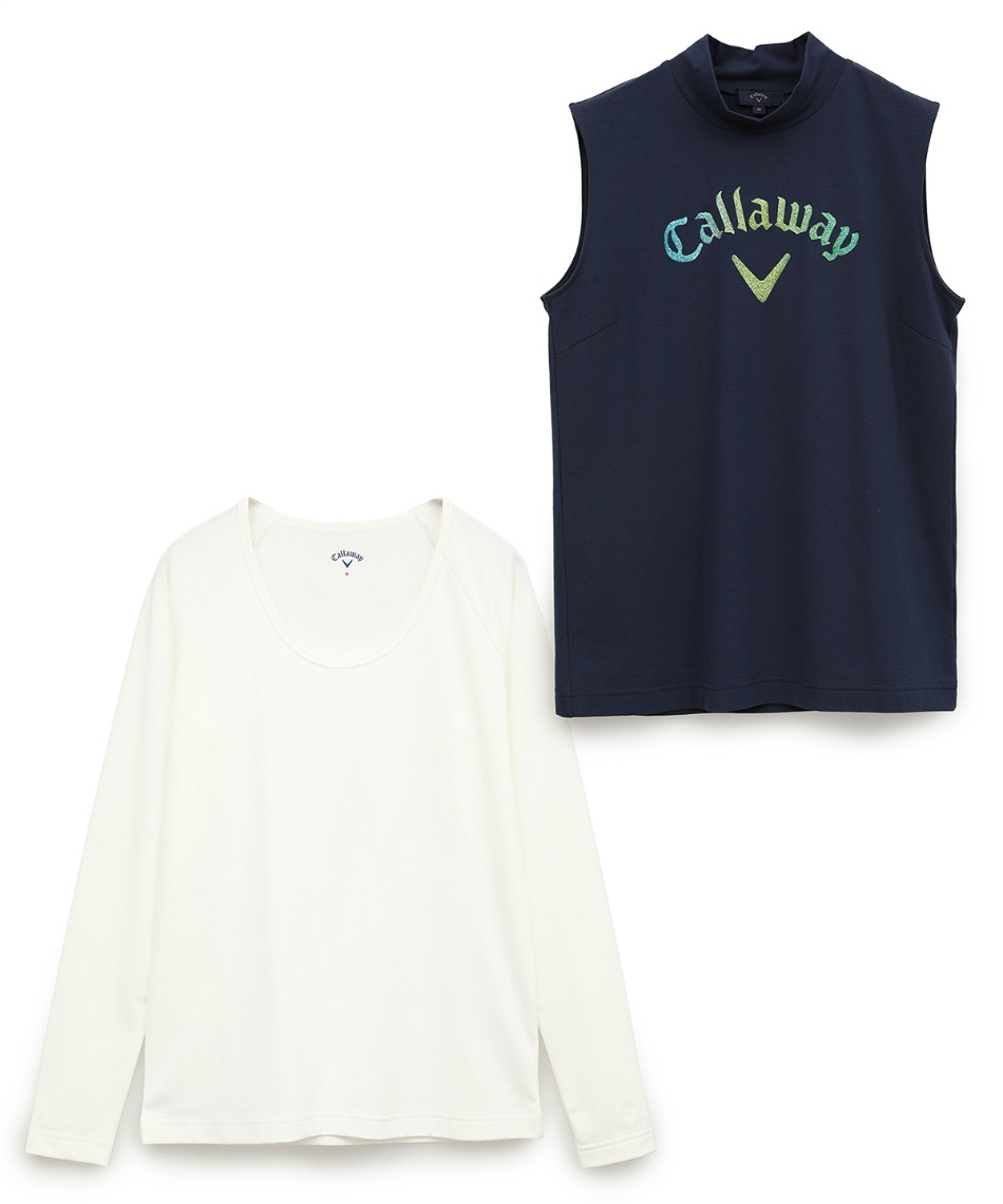 新品Callaway(キャロウェイ) ノースリーブシャツモックネック2着セット ノースリーブモックネックシャツセット レディス(半袖シャツ