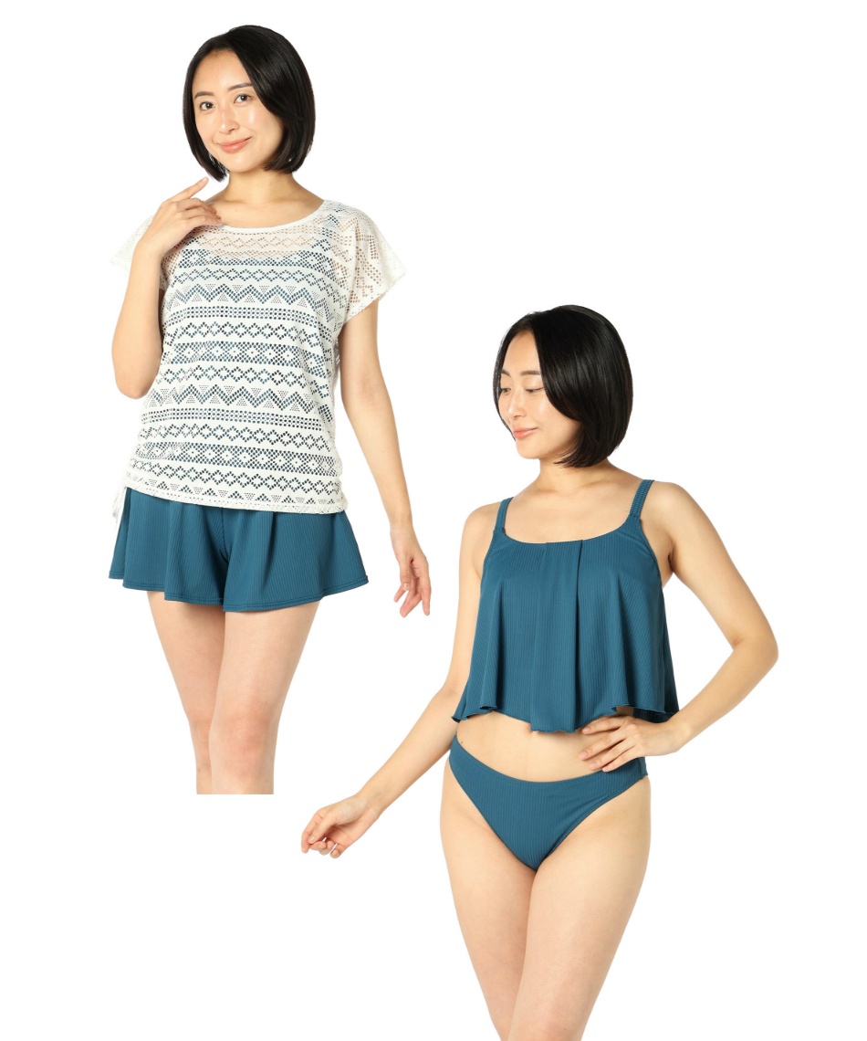 ブラックシャーク　タンキニ　無地　セットアップ　9M 【新品】 ブラックシャーク(Blackshark) 水着 タンキニ レディース4点