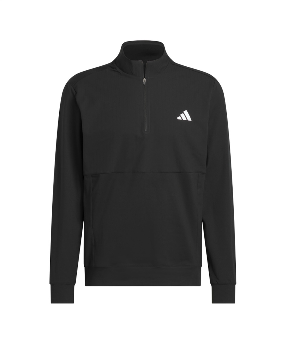 新品未使用 アディダスゴルフ 長袖ハーフジップ ジャケット L 黒 L】アディダス ゴルフ GOLF 裏フリース ハーフジップジャケット
