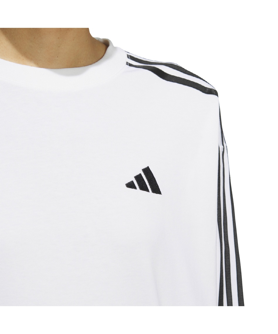 Tシャツ 長袖 エッセンシャルズ プラス スリーストライプス 長袖T
