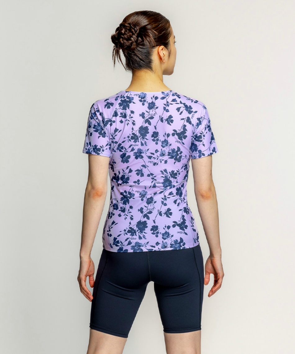 ナイキ(NIKE) フィットネス水着 セパレート 総柄半袖フルジップ