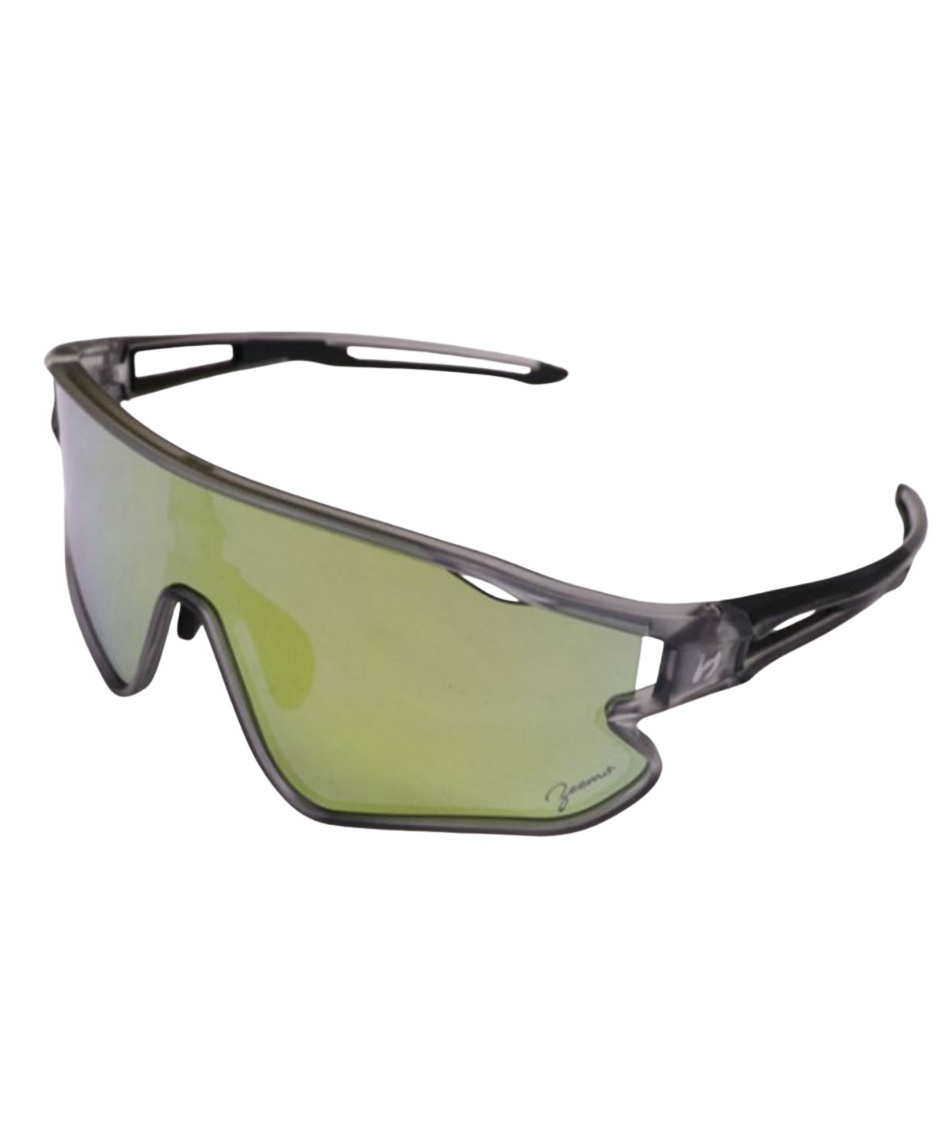 スポーツサングラス クリアフレーム ブラウンレンズ ケース付き 100