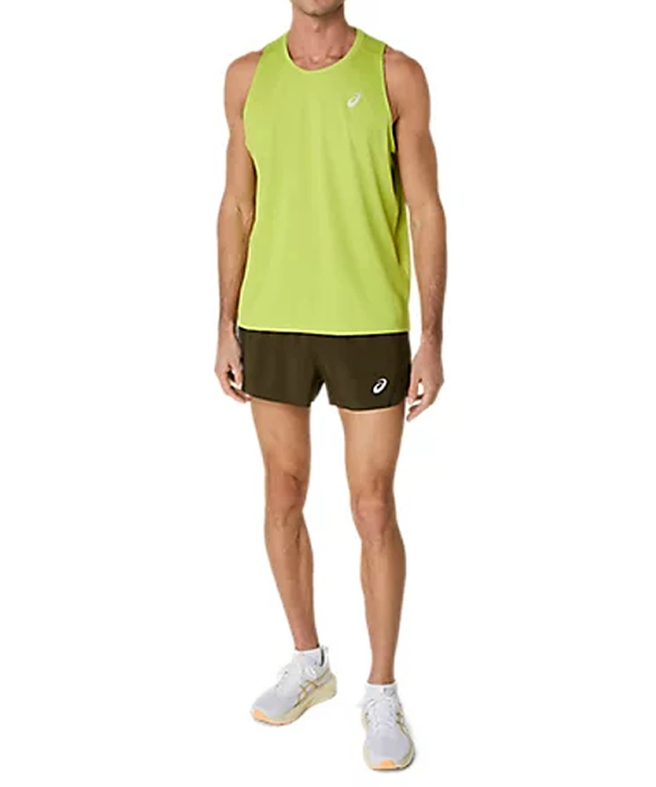 babaco  タンクトップ　グリーン アシックス(asics) ランニングウェア Tシャツ ノースリーブ ランニング