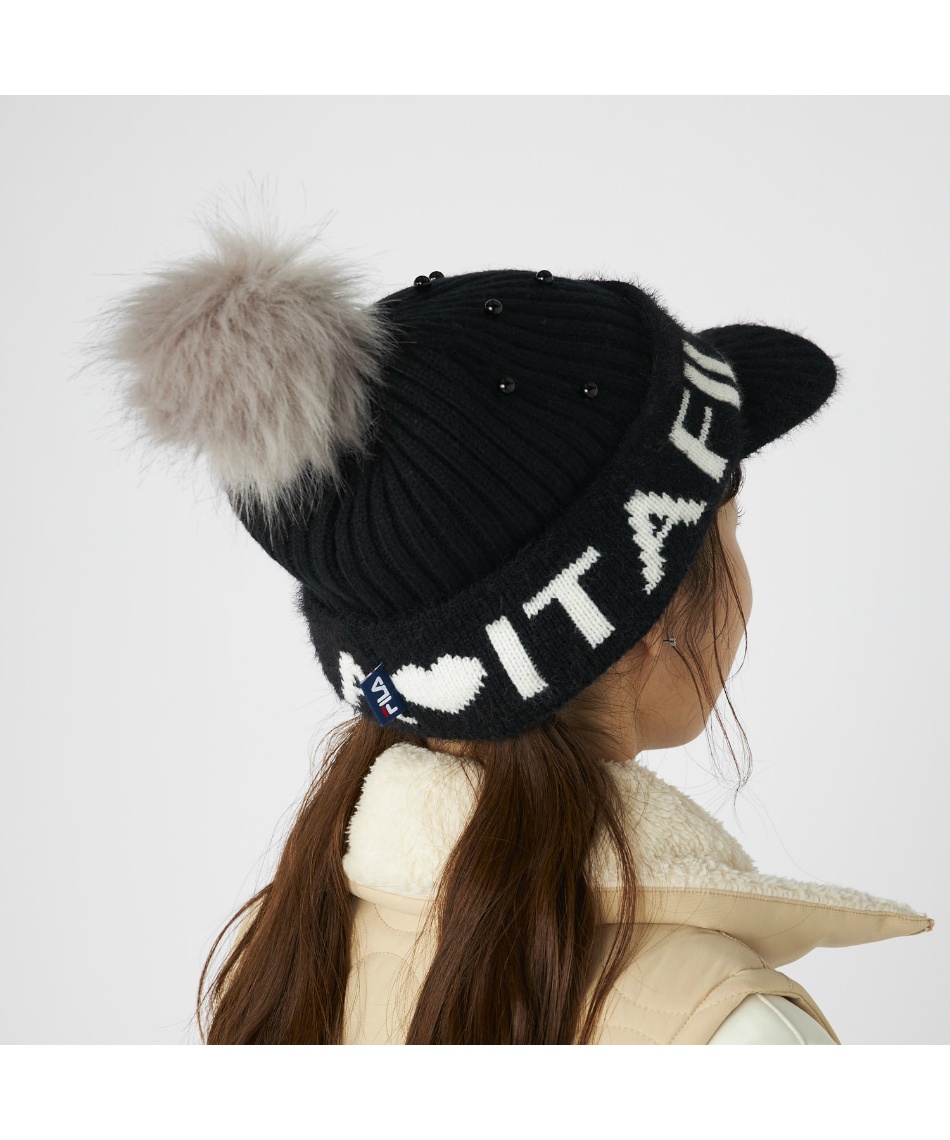 18140　フィラゴルフ　ニット帽　紺色 楽天市場】フィラ FILA ゴルフ ニット帽 レディース フェイクパール