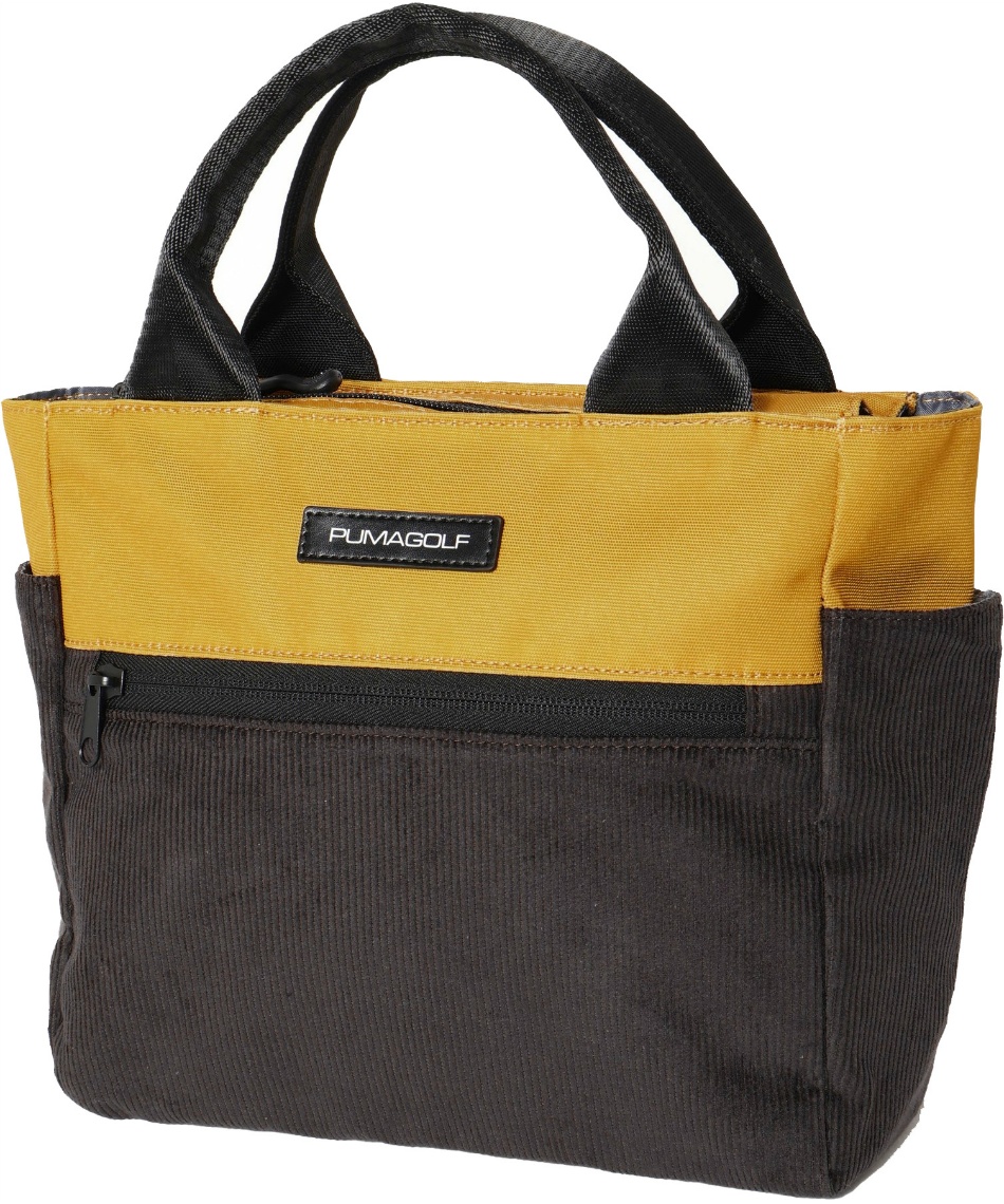 獲得ポイント54pt 【送料無料】プーマ(PUMA) ラウンドバッグ ゴルフ コーデュロイミックス ラウンドトートバッグ 6L 92496 【2025年モデル】 メンズ レディース BK/GD(02)