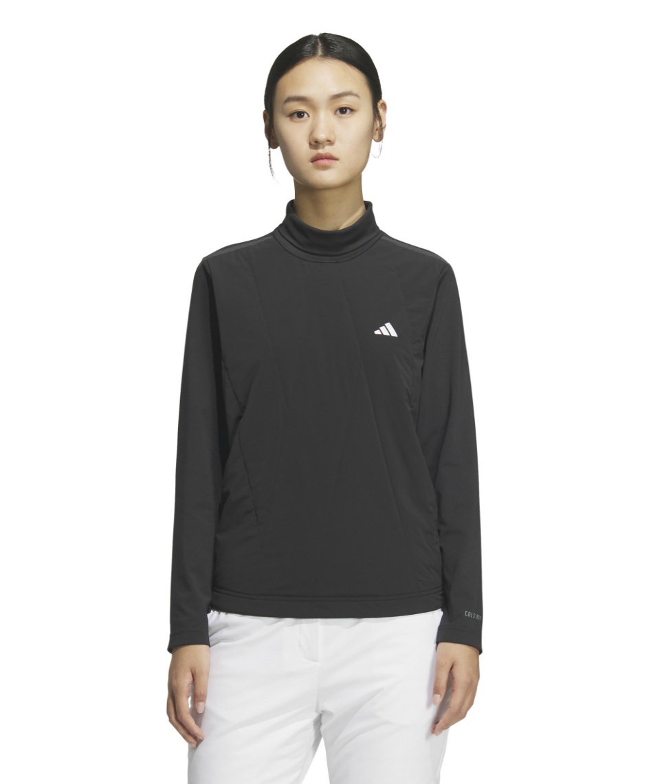 獲得ポイント160pt 【送料無料】アディダス(adidas) ゴルフウェア 長袖シャツ アディゼロ Frost Guard 保温 キルトコンビネーション ハイネック 長袖シャツ JWJ91 レディース ブラック J/XL