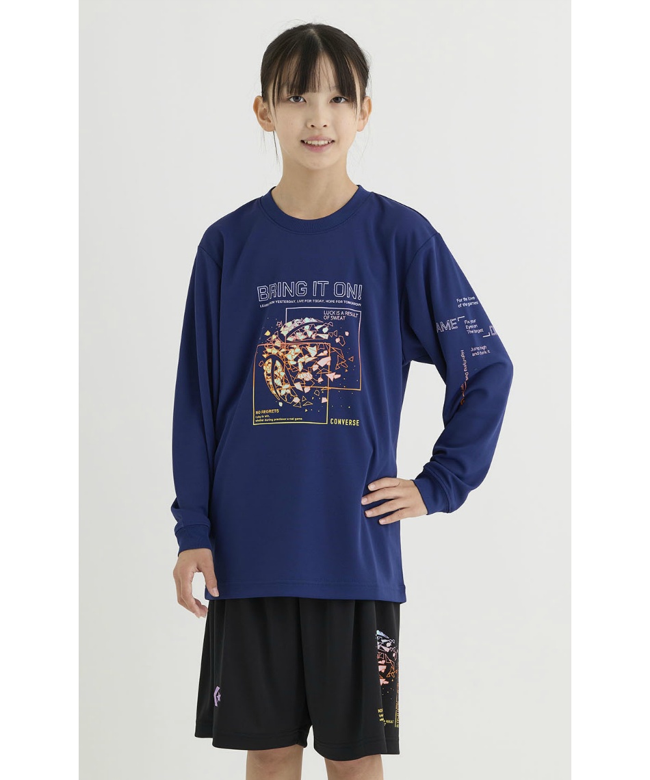 コンバース(CONVERSE) バスケットボール 長袖シャツ JRプリントロング