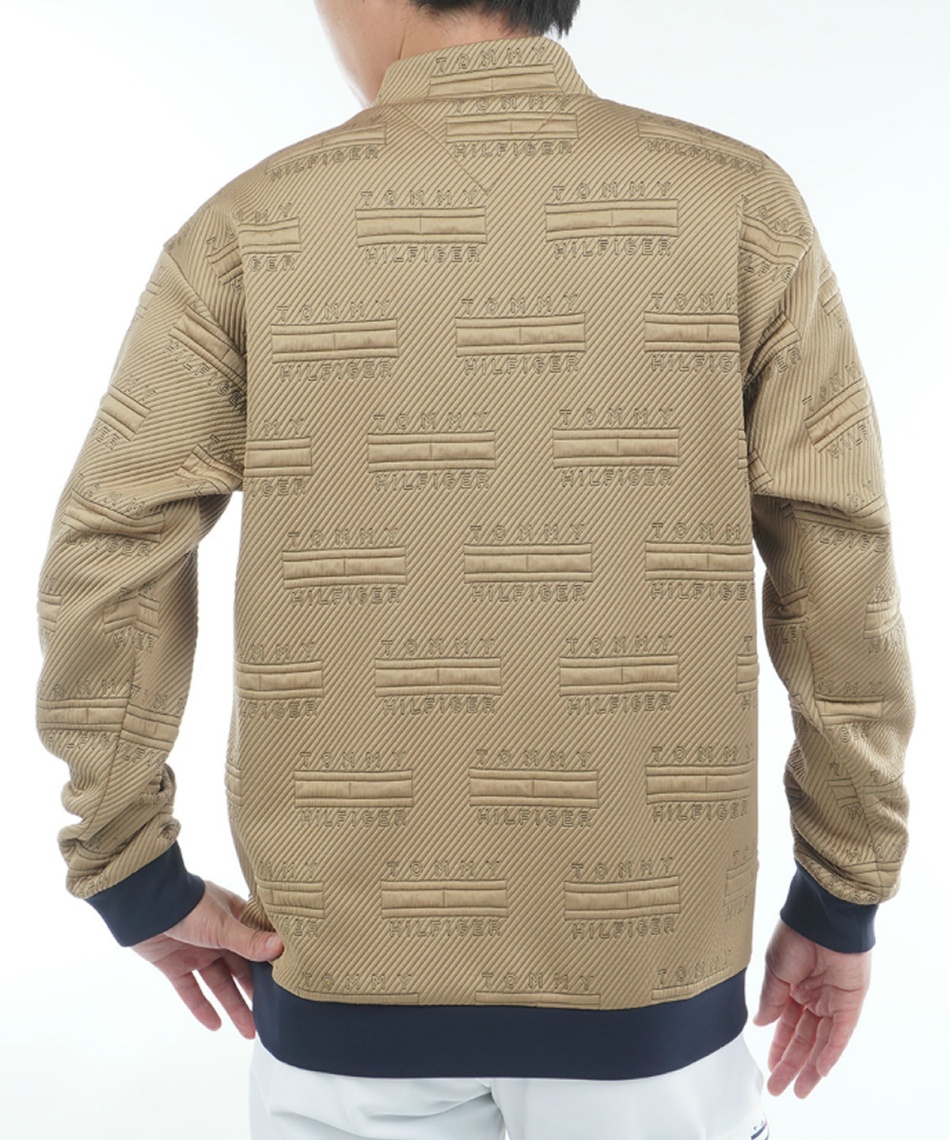 モックネックスウェット【L寸】キャメル　トミーヒルフィガー 　thma575 トミーヒルフィガーゴルフ(TOMMY HILFIGER GOLF) ゴルフウェア