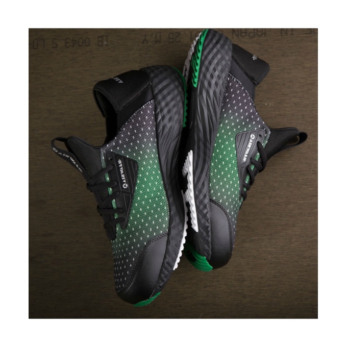 AIRWALK 美品スノーボード グリーンデザイン　シューズ27.0 セット AIRWALK（エアウォーク） 安全靴 かかと踏める 厚底 スニーカー 軽量