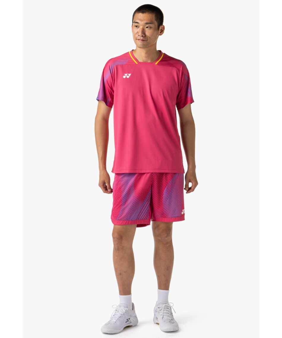 YONEX ヨネックスゲームシャツ 赤（ピンク系） サイズL ヨネックス(YONEX) バドミントンウェア ゲームシャツ メンズゲーム