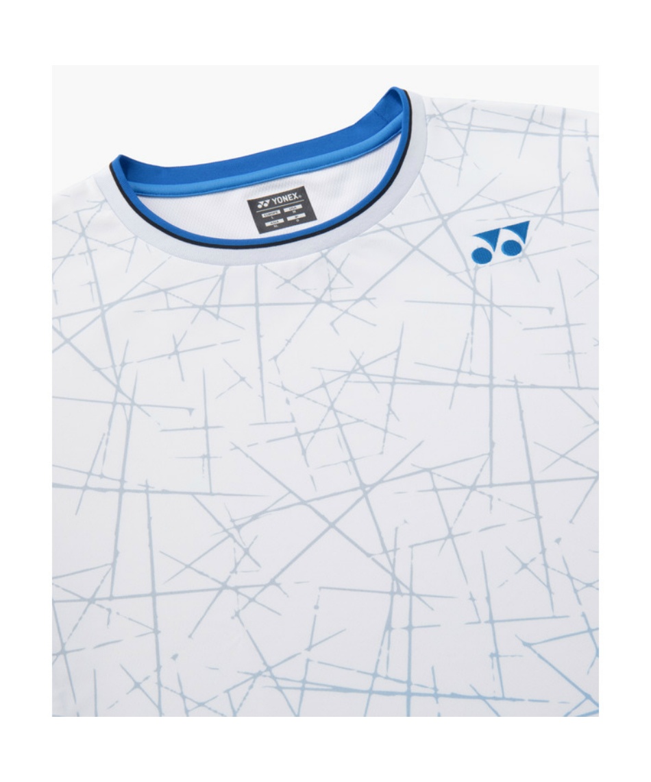 YONEX ユニゲームシャツ（フィットスタイル） 10758Y 白/青 テニスウェア バドミントンウェア ゲームシャツ ユニゲームシャツ