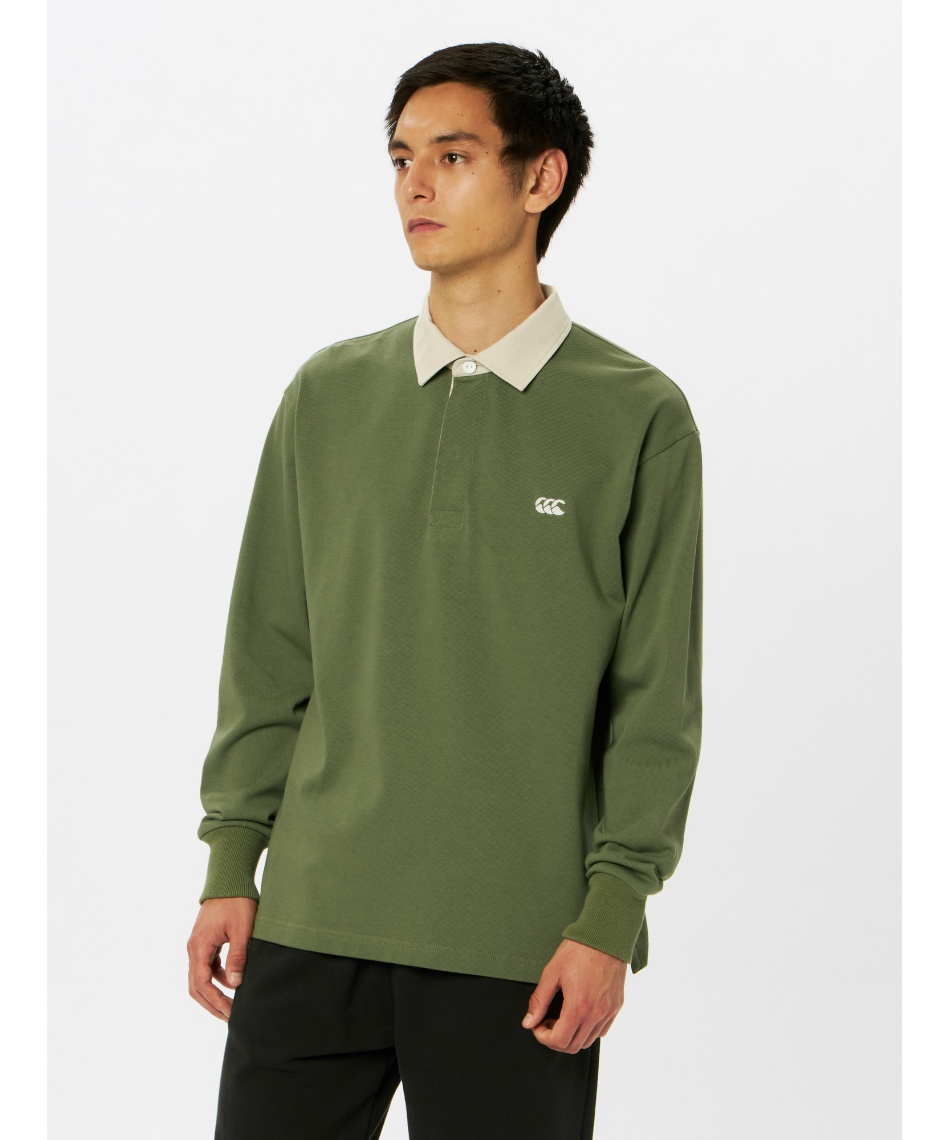 カンタベリー(CANTERBURY) ポロシャツ 長袖 ソリッドカラー ラグビー