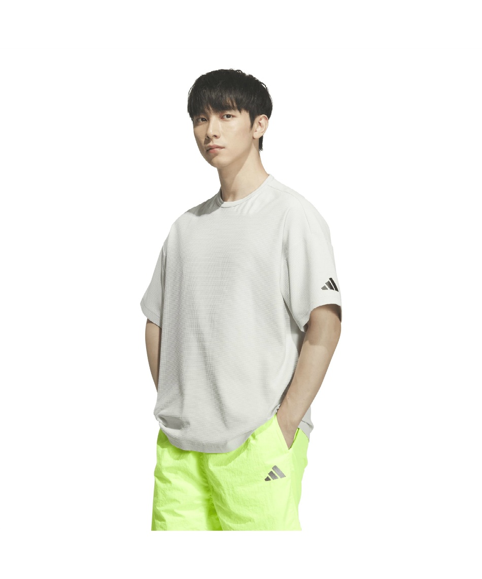 Tシャツ 半袖 ルーズフィット ワッフルファブリック 半袖Tシャツ