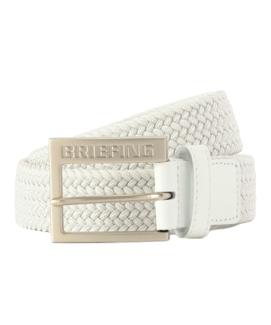 BRIEFING ブリーフィング　ゴルフ　レザーベルト　ホワイト ブリーフィング(BRIEFING) ゴルフ ベルト MS SQUARE BUCKLE MESH BELT
