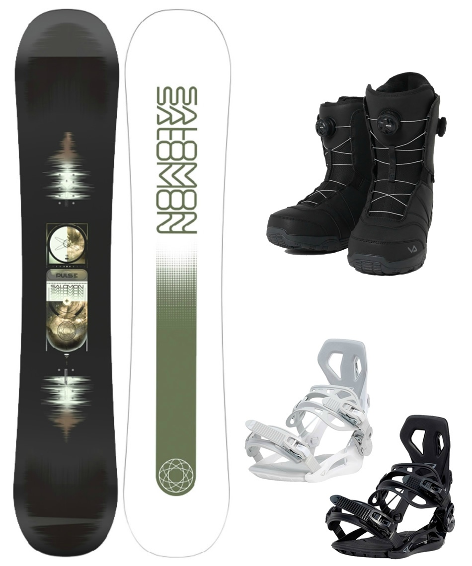Ogasawara SS スノーボード ビンディング付き スノーボード 3点セット L47661600 PULSE+BASE++SUPERB DOUBLE A-TOP