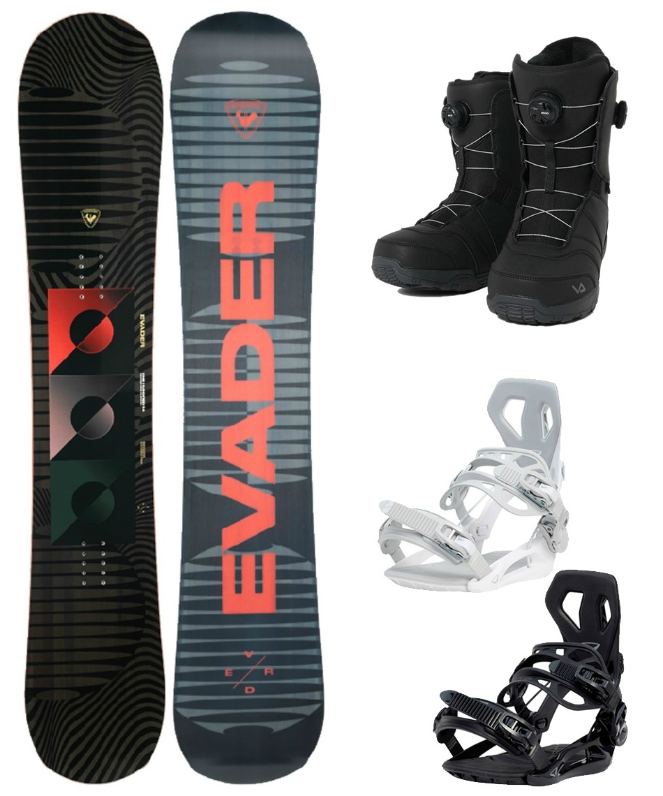 スノーボード 3点セット EVADER+BASE++SUPERB DOUBLE A-TOP ボード板＋