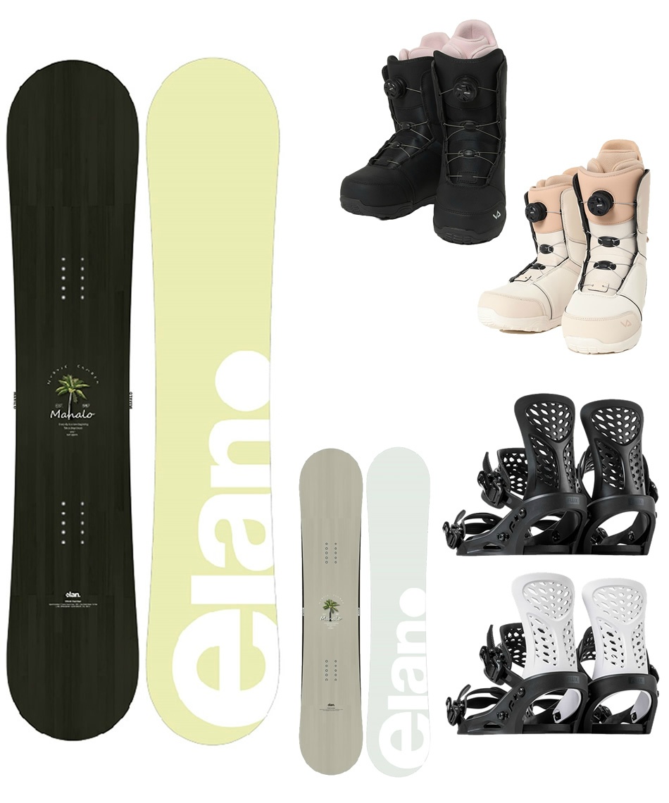 スノーボード 3点セット MAHALO+PR+W SUPERB ボード板＋ビンディング＋