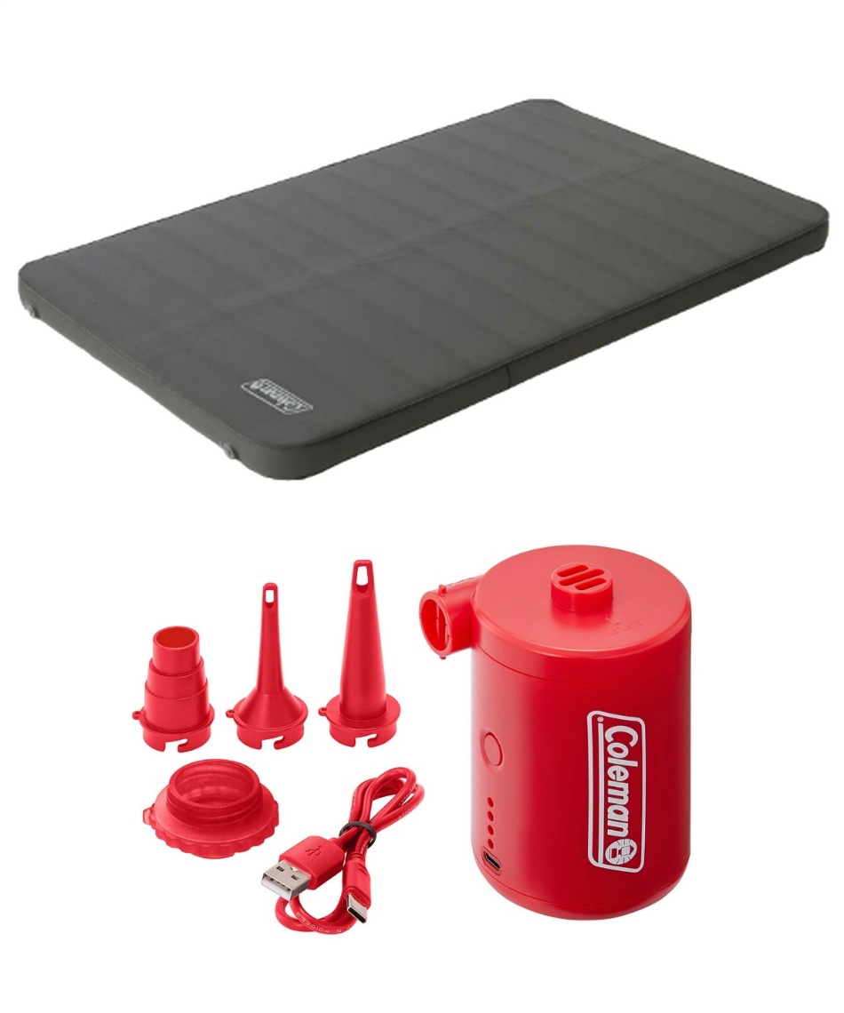 Coleman スリーピングマット　2セット　充電式ポンプ付き コールマン(Coleman) マット＋ポンプセット キャンパーインフレーター