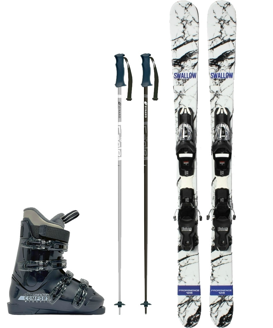 スワロー(Swallow) スキー板 ショートスキー 4点セット PROMINENCE128+