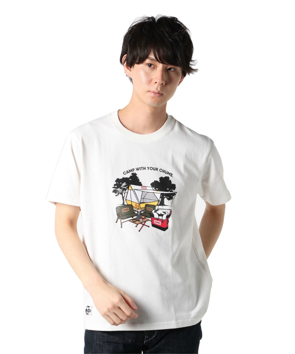 チャムス Chums Tシャツ 半袖 Himaraya Chums Camp Site T キャンプサイト Ch01 1912 White スポーツ用品ならヒマラヤオンラインストア 公式 チャムス Chums Tシャツ 半袖 Himaraya Chums Camp Site T キャンプサイト Ch01 1912 White スポーツ用品ならヒマラヤオンラインストア 公式