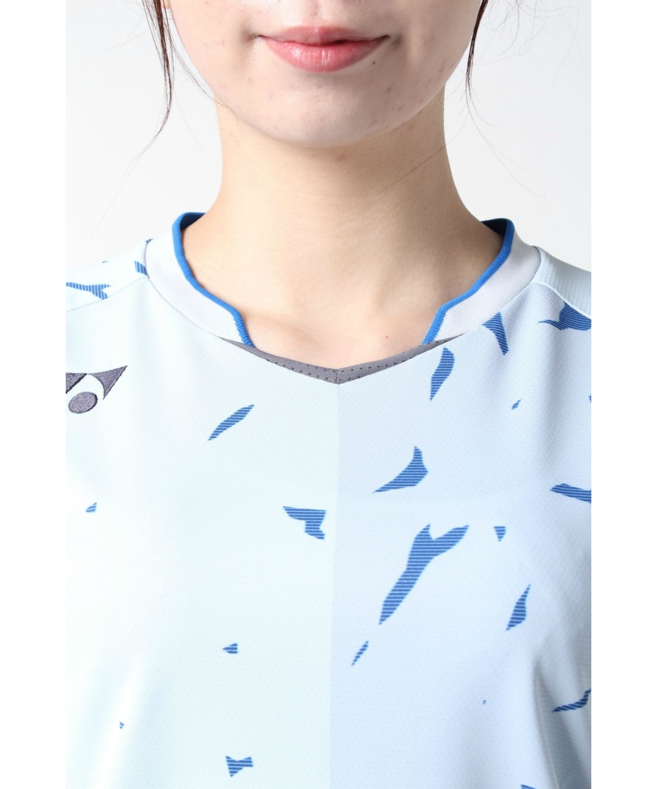 YONEX バドミントンシャツ ホワイト/ブルー ヨネックス(YONEX) バドミントンウェア ゲームシャツ ウィメンズゲーム